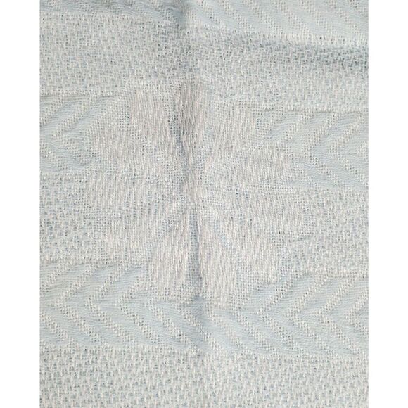 Vintage Blanket Waffle Weave Blue Fringe Baby Japan 100% Acrylic Specialty Kids - Picture 5 of 8